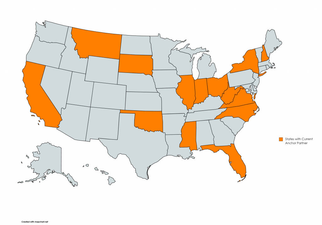 Map of current anchor partners.